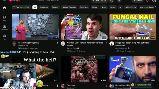A YouTube Home Screen Grid Of Various Video